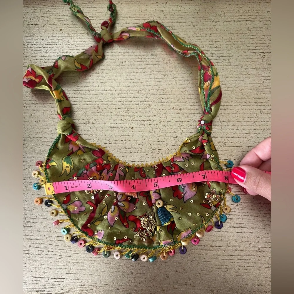 🛍️SALE🛍️ Handcrafted Boho Style Bib Collar One of a Kind Statement Necklace - Picture 8 of 10